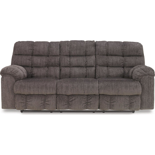 Canapé inclinable double Acieona avec table rabattable - Ardoise
