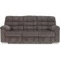 Canapé inclinable double Acieona avec table rabattable - Ardoise