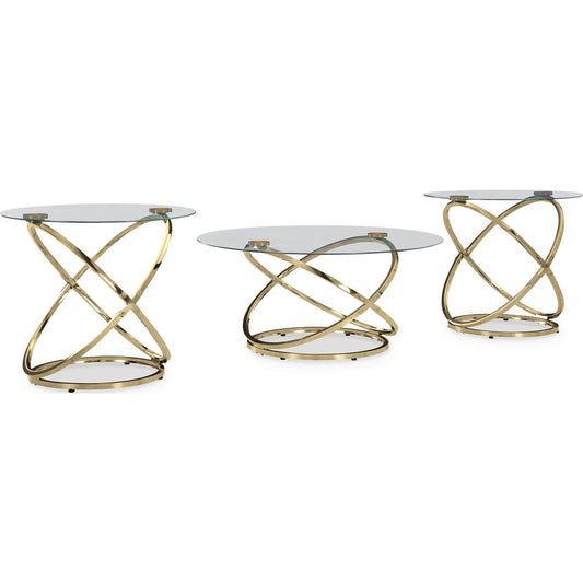 Tables Crimonti, lot de 3 - Champagne