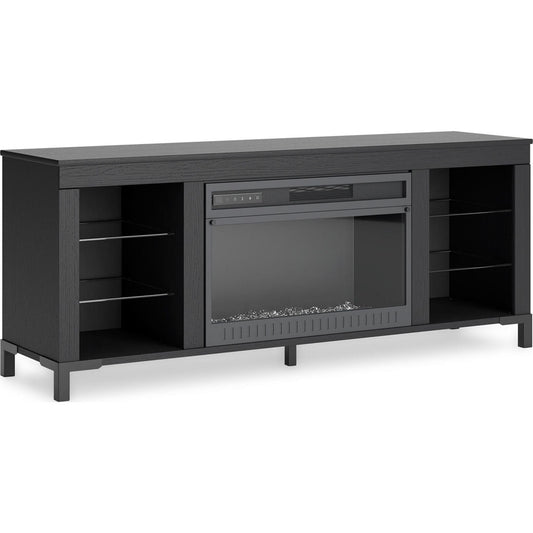Meuble TV Cayberry avec cheminée - Noir