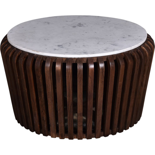 Table basse Alisha - Marbre blanc/marron