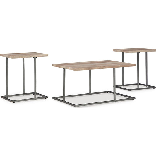 Tables Albreane (lot de 3) - Brun grisâtre/noir