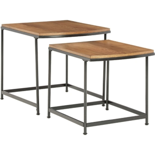 Tables gigognes Drezmoore (lot de 2) - Marron clair/noir