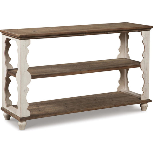 Table d'appoint Alwyndale - Blanc antique/marron