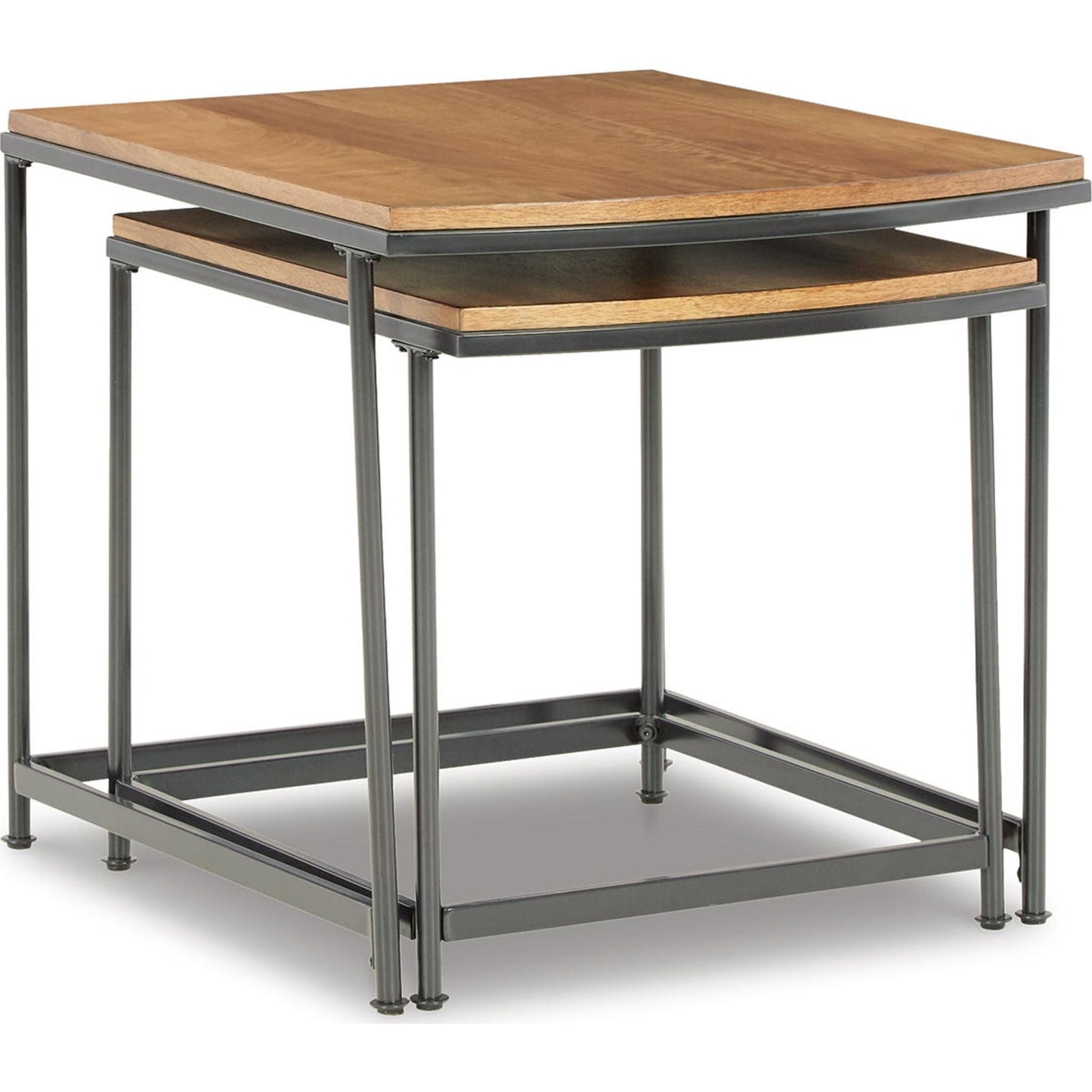 Tables gigognes Drezmoore (lot de 2) - Marron clair/noir