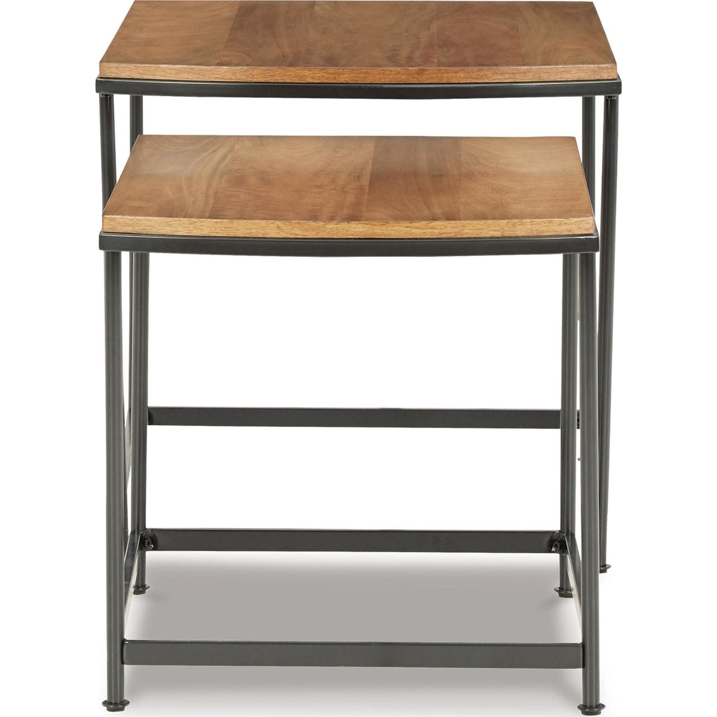 Tables gigognes Drezmoore (lot de 2) - Marron clair/noir