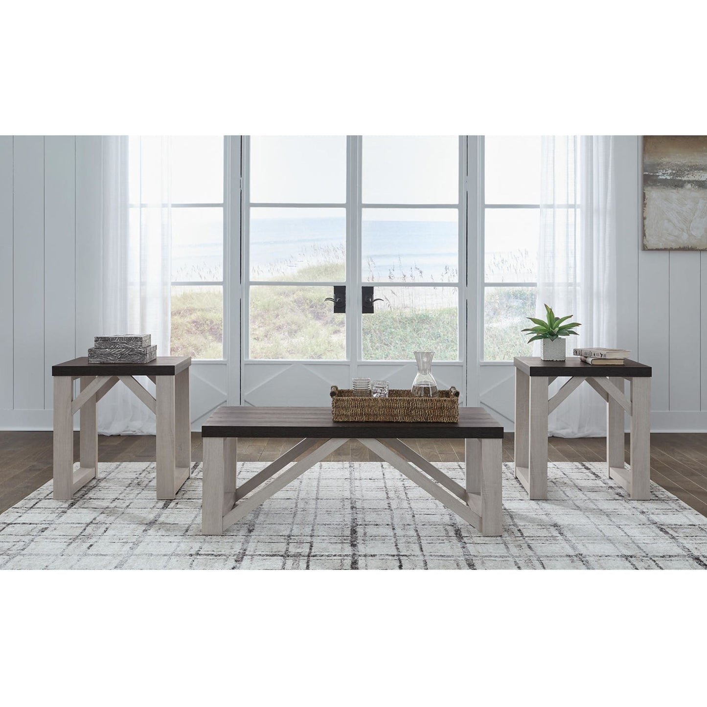 Lot de 3 tables Dorrinson - Blanc antique