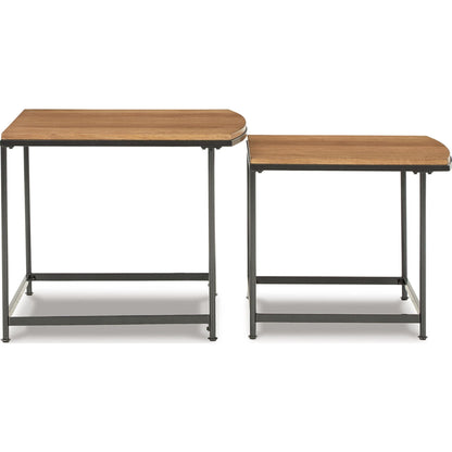 Tables gigognes Drezmoore (lot de 2) - Marron clair/noir