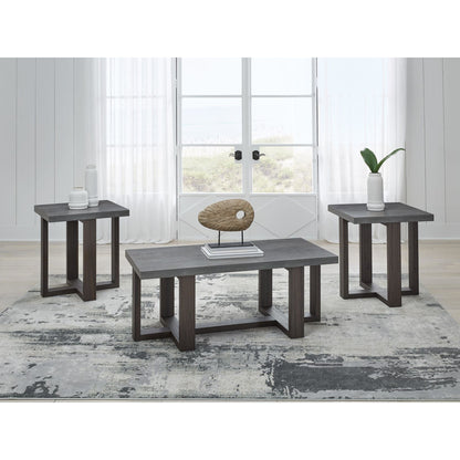 Tables Dynnford (lot de 3) - Gris/Marron
