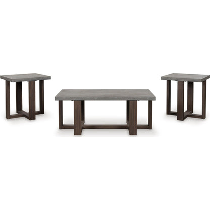 Tables Dynnford (lot de 3) - Gris/Marron