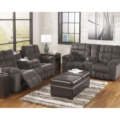 Canapé inclinable double Acieona avec table rabattable - Ardoise