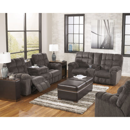 Canapé inclinable double Acieona avec table rabattable - Ardoise